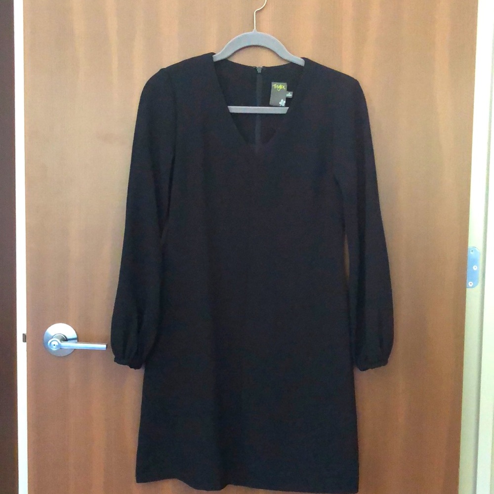 Taylor Black V Neck Dress